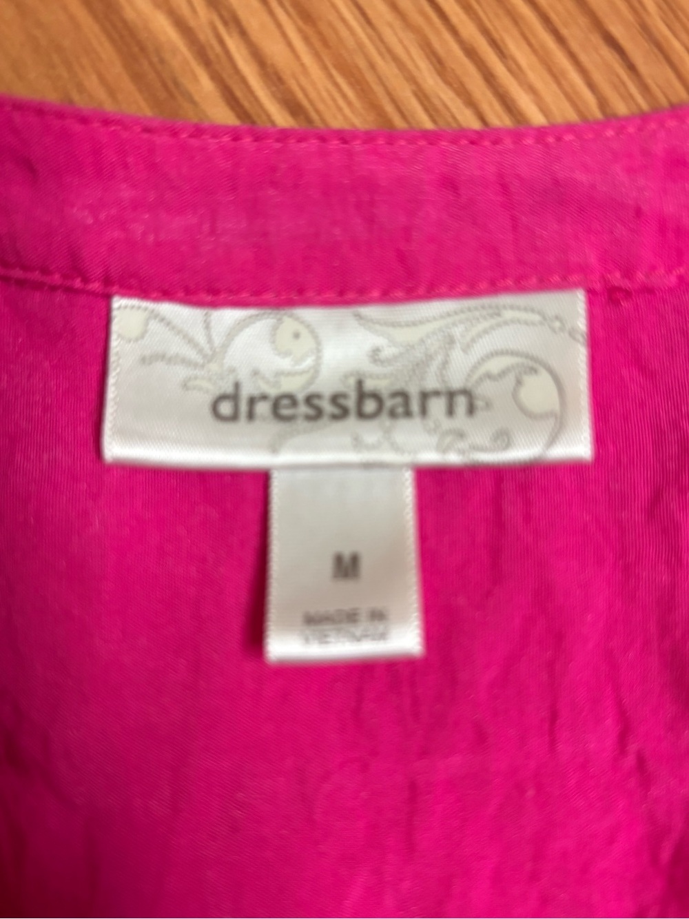 dressbarn Hot Pink Button-Front Short Sleeve Blouse - Picture 2 of 5